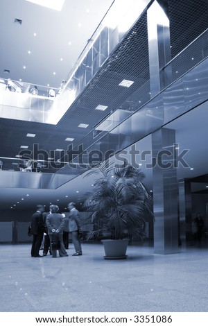 Business Hall, overall blue tint