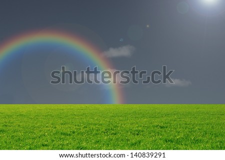 Beautiful Landscape with a rainbow and dark weather