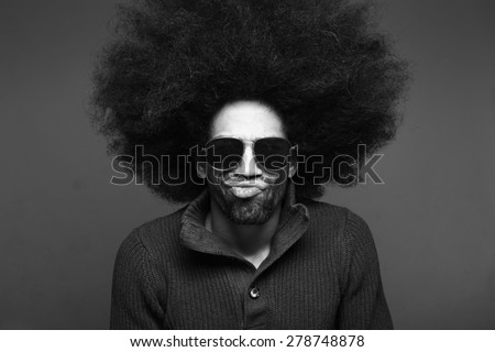 Afro man posing