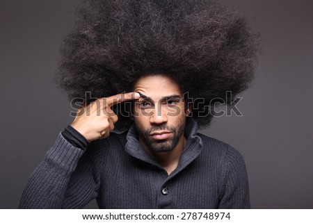 Afro man posing
