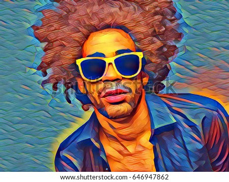 Art portrait of an afro man