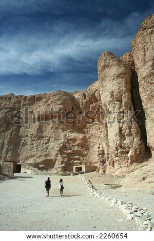 Tourists in the Valley of the Kings, Luxor, Upper Egypt