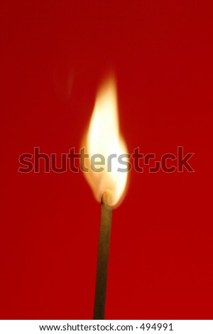 wood match stick engulfing with flame
