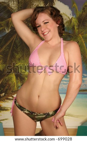 cute bikini girl on the beach