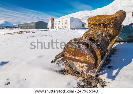 Abandoned Russian mining village of pyramiden svalbard norway - deserted junk yard