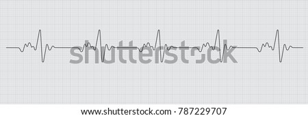 Vector illustration of HyperQ diagnoses heart disease cardiogram