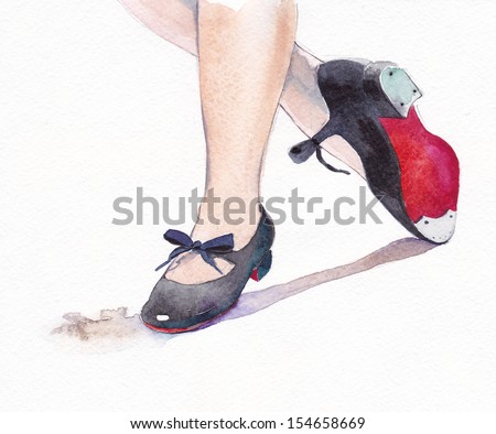 Tap dance shoes watercolor