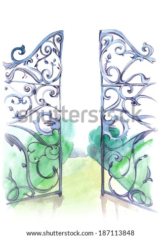 Wrought-iron gates