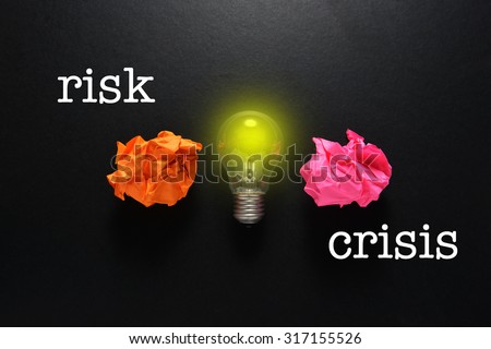 great idea concept with crumpled colorful paper and light bulb with text \