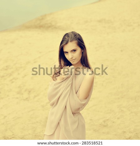 Beautiful young woman outdoor portrait