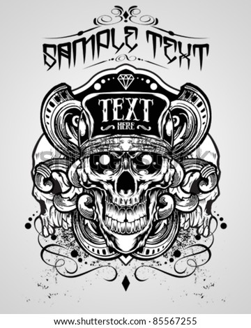 Vector Illustration : Skull T-Shirt Design Logos - 85567255 : Shutterstock