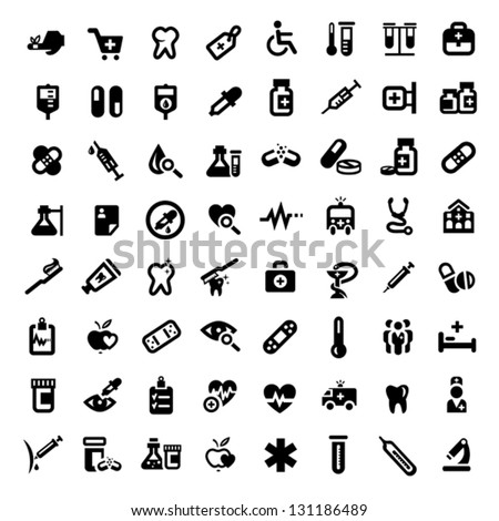 Big Medical And Health Icons Set Created For Mobile, Web And Applications.