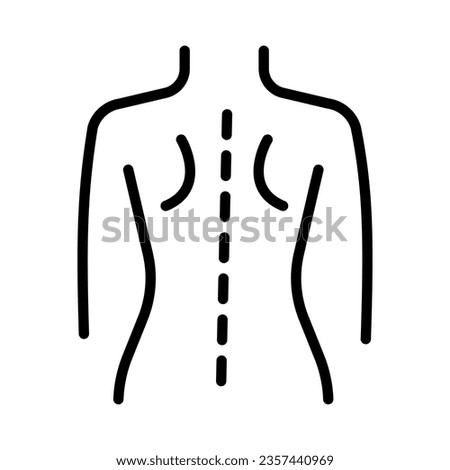 Therapeutic back massage Outline vector icon. Physiotherapy, acupuncture, rehabilitation. Isolated vector element. Pictogram for web page, mobile app, promo