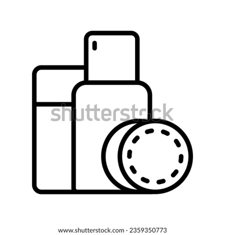 Makeup Remover icon vector image. Can also be used for web apps, mobile apps and print media. Line Art Style Design Isolated On White Background