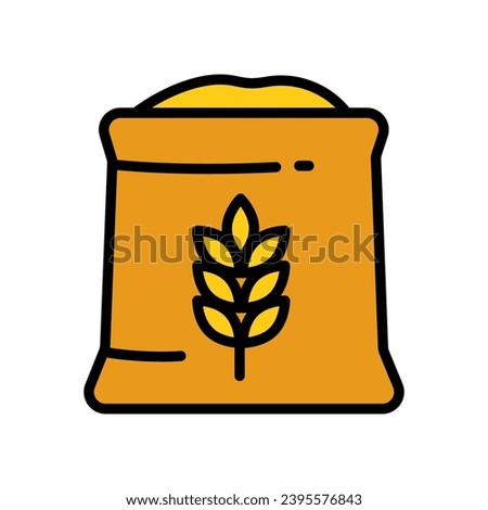 Seed bag color vector icon. Seed bag icon, flat simple element illustration from agriculture concept. Isolated on white background. Vector graphics.