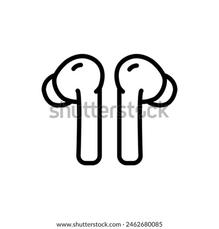 Wireless earbuds outline icon. Vector line sign for web design isolated on white background.