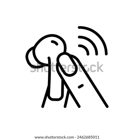 Wireless earbuds line icon. Vector simple outline icon for web design isolated on white background.