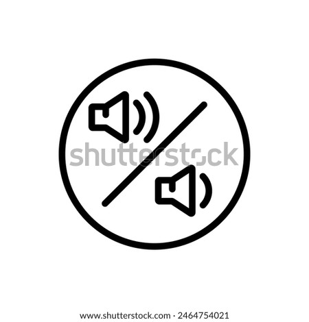 Volume outline icon. Megaphone vector linear style sign for use web design, logo. Symbol illustration isolated on white background.