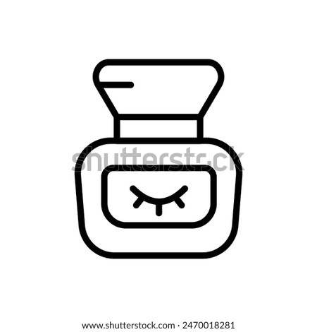 Eye cream outline icon. Eye care products, serum, gel, mask. Anti dark circle cosmetics. Contour symbol. Vector isolated outline drawing for web design.