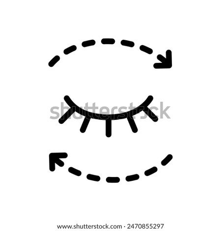 Moisturizing skin around the eyes line icon. Skin care. Cosmetic procedure. Woman applying eye cream outline icon. Pictogram for web page, mobile app. UI UX GUI design element.