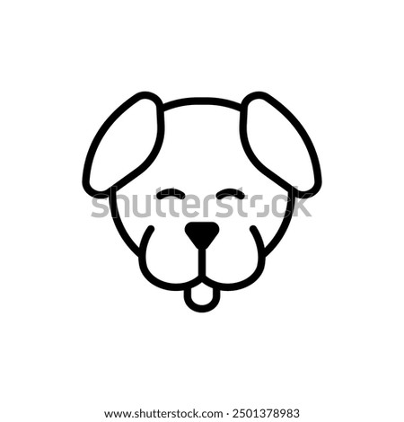 Animal Head, Cute Dog Face Line Icon, Simple Vector Illustration. Animal Outline Sign. Suitable For Web Design, Logo, App.