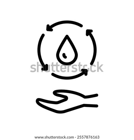 Filter water line icon. Osmosis and desalination. Filtration process. Potable water. Outline sign of filter water vector icons for web design isolated on white background.