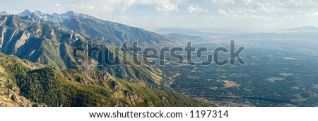 Salt Lake City aerial view from Mount Olympus