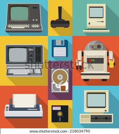 Vector set of retro and vintage items