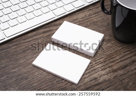 Blank business cards mockup