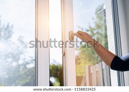 Similar – Image, Stock Photo windows on the white house building, architecture in Bilbao city Spain