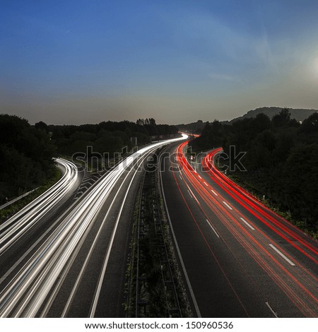 Similar – Image, Stock Photo highway, long term exposure