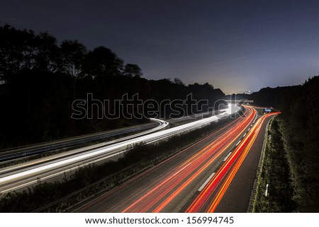 Similar – Image, Stock Photo highway, long term exposure