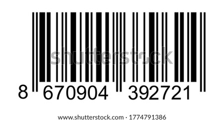 Realistic barcode icon. Barcode EAN 13 and number icons on white background. Vector illustration. Eps 10 vector file.