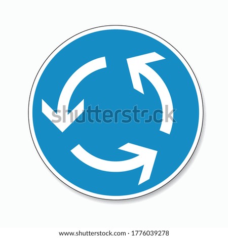 traffic sign roundabout traffic. German sign indicating a roundabout on white background. Vector illustration. Eps 10 vector file.