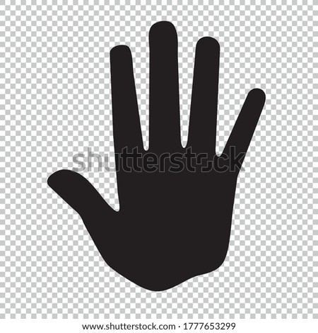 Palm, Hands icon vector, filled flat sign, solid pictogram isolated on checked transparent background. Vector illustration. Eps 10 vector file.