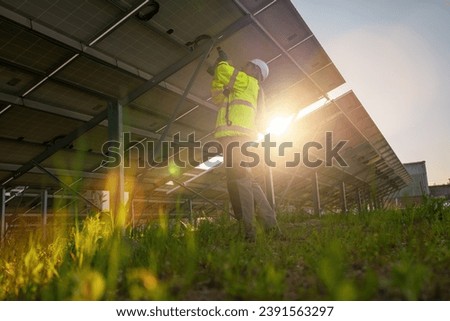 Similar – Foto Bild ein moderner Solarpark von oben