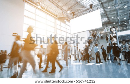 Blurred business people at a trade fair Photo stock © 