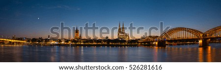 Image, Stock Photo Cologne night Sykline Panorama