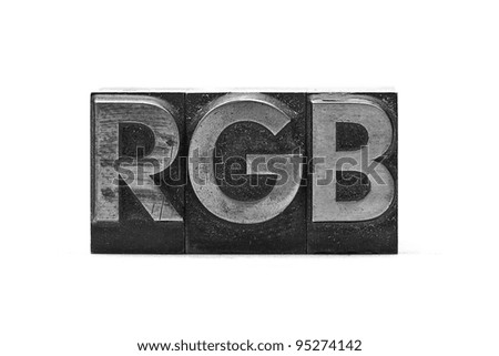 lead letter RGB on white background