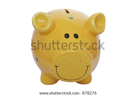 Isolated yellow piggy bank