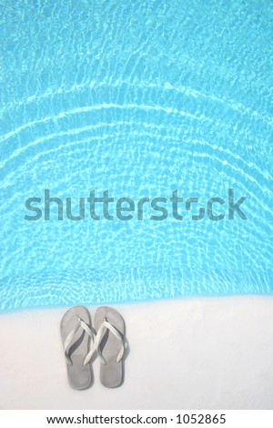 Flip Flops on pool edge