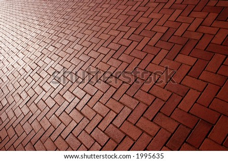 Red brick background on a diagonal slant