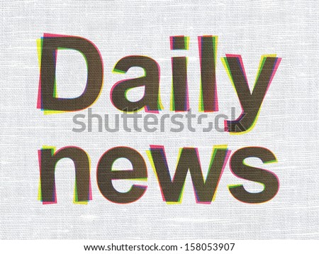 News concept: CMYK Daily News on linen fabric texture background, 3d render