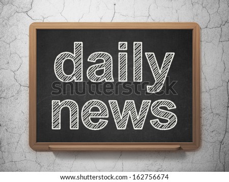 News concept: text Daily News on Black chalkboard on grunge wall background, 3d render