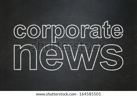 News concept: text Corporate News on Black chalkboard background, 3d render