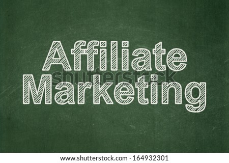 Business concept: text Affiliate Marketing on Green chalkboard background, 3d render