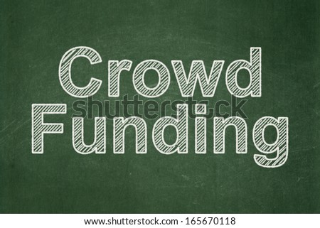 Business concept: text Crowd Funding on Green chalkboard background, 3d render