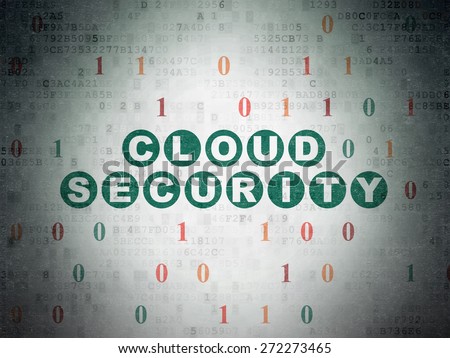 Security concept: Painted green text Cloud Security on Digital Paper background with Binary Code, 3d render