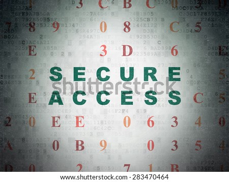 Privacy concept: Painted green text Secure Access on Digital Paper background with Hexadecimal Code, 3d render