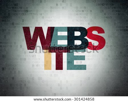 Web design concept: Painted multicolor text Website on Digital Paper background, 3d render